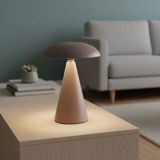 Kinoko XS Akku LED Tisch- und Wandleuchte matt hellbraun