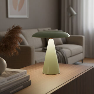 Kinoko II Akku LED Tisch- und Wandleuchte hochglanz...