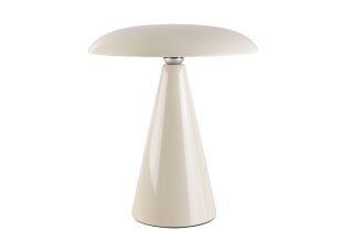 Kinoko II Akku LED Tisch- und Wandleuchte hochglanz creme