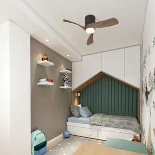 Mantra Nemo II XS Deckenventilator LED schwarz-walnuss