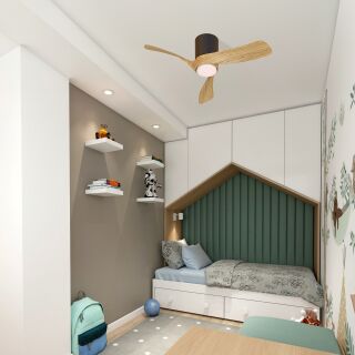 Mantra Nemo II XS Deckenventilator LED schwarz-holz