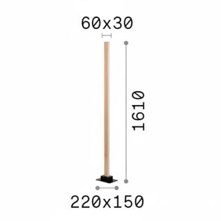 Ideal Lux Stehleuchte Craft PT Natur-Holz