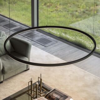 Ideal Lux Pendelleuchte Oracle Slim SP D90 round schwarz 3000K Dali/Push