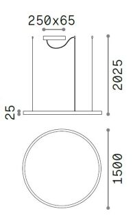 Ideal Lux Pendelleuchte Oracle Slim SP D150 round schwarz 3000K Dali/Push