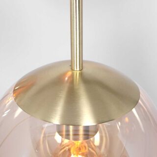 Steinhauer Bollique Pendelleuchte Amberglas messing 6 flammig