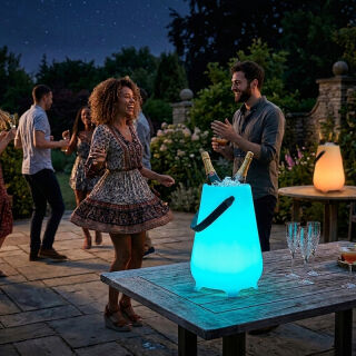 THE MOOX M Getränkekühler LED RGB mit Bluetooth-Lautsprecher