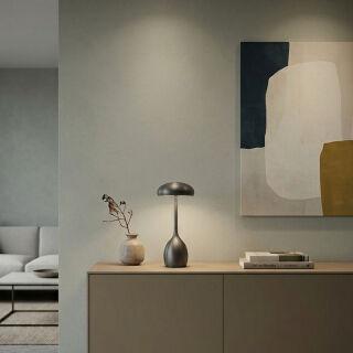 Villeroy & Boch Akku Tischleuchte TRIEST graphit gebürstet