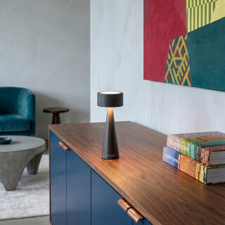 Sompex Elody Akku Tischleuchte graphit gebürstet