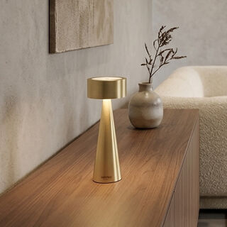 Sompex Elody Akku Tischleuchte gold gebürstet