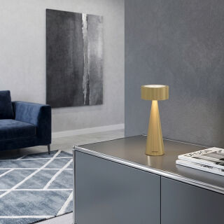 Sompex Elody Akku Tischleuchte gold gebürstet