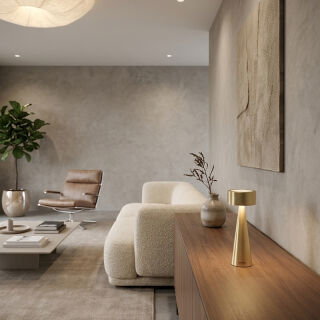 Sompex Elody Akku Tischleuchte gold gebürstet