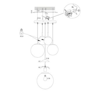 Steinhauer Bollique Pendelleuchte Amberglas Kakao 5 flammig