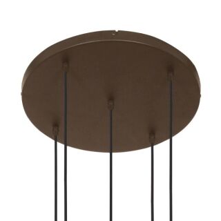 Steinhauer Bollique Pendelleuchte Amberglas Kakao 5 flammig