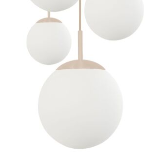 Steinhauer Bollique Pendelleuchte weiß-creme 5 flammig