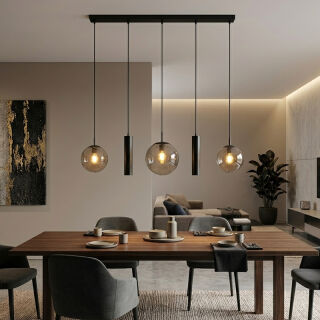 Steinhauer Bollique Pendelleuchte Rauchglas 5 flammig