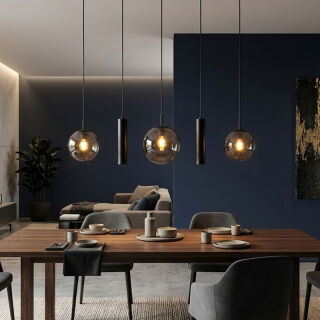 Steinhauer Bollique Pendelleuchte Rauchglas 5 flammig