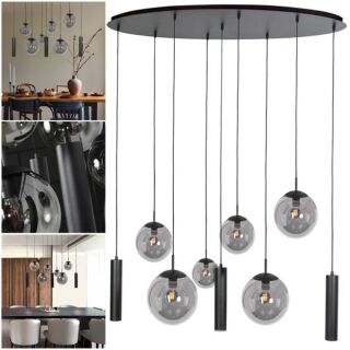 Steinhauer Bollique Pendelleuchte Rauchglas 9 flammig