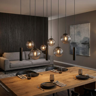 Steinhauer Bollique Pendelleuchte Rauchglas 9 flammig