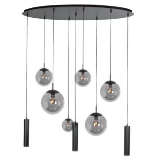 Steinhauer Bollique Pendelleuchte Rauchglas 9 flammig