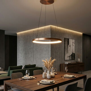 Steinhauer Ringlede 57cm Pendelleuchte gold