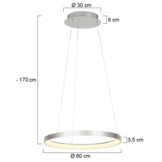 Steinhauer Ringlede 57cm Pendelleuchte weiß