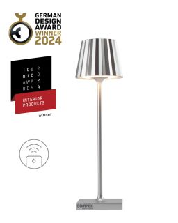 Sompex Troll Nano RC Akku Tischleuchte silber