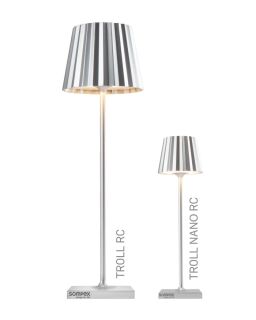Sompex Troll Nano RC Akku Tischleuchte silber