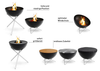 BOWL 57 Feuerschale mit Sternfuß