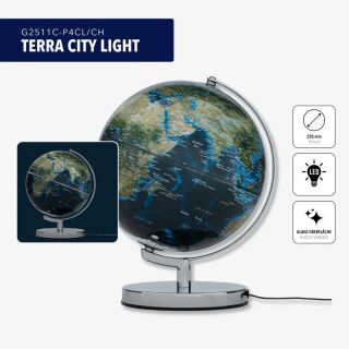 TERRA CITY LIGHT Leuchtglobus dunkelblau/grün