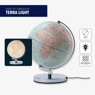 TERRA LIGHT Leuchtglobus hellblau/beige