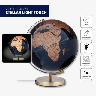 STELLAR LIGHT TOUCH Leuchtglobus dunkelblau/bronze