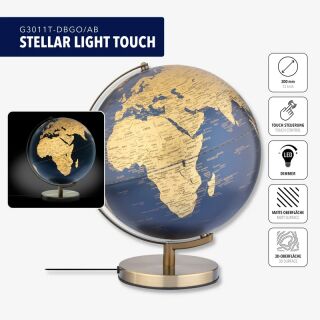 STELLAR LIGHT TOUCH Leuchtglobus dunkelblau/gold