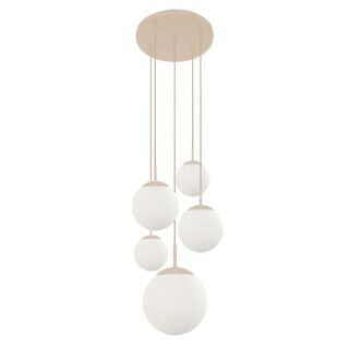 Steinhauer Bollique Pendelleuchte weiß-creme 5 flammig