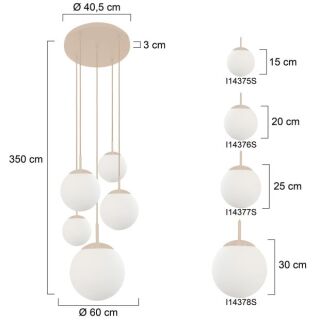 Steinhauer Bollique Pendelleuchte weiß-creme 5 flammig