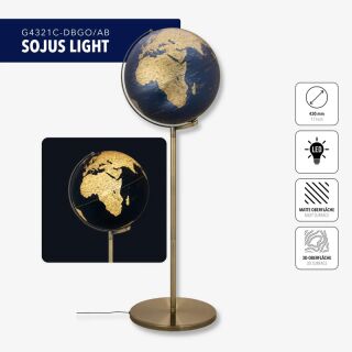 SOJUS LIGHT Leuchtglobus dunkelblau/gold