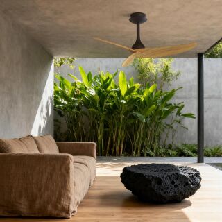 Mantra Ipanema L IP44 Deckenventilator schwarz/holz
