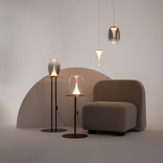 Maytoni Tischleuchte Splash LED Glas grau verzinkt