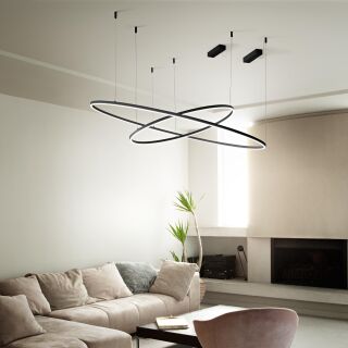 Ideal Lux Pendelleuchte Oracle slim SP D90 round schwarz 3000K