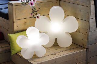 8 Seasons Design Motivleuchte Shining Flower Solar 40 cm weiß