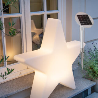 8 seasons design Motivleuchte Shining Star Solar 80 cm weiß