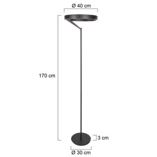 Steinhauer Mykty Stehleuchte schwarz 170 cm