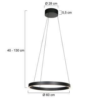 Steinhauer Mykty Pendelleuchte schwarz 60cm
