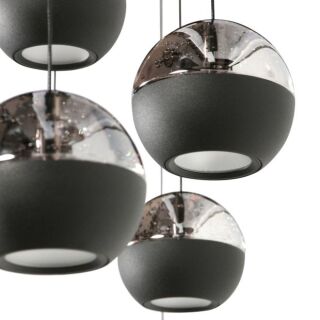 Steinhauer Belluno Pendelleuchte schwarz 5 flammig rund
