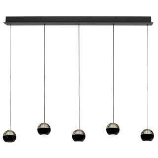 Steinhauer Belluno Pendelleuchte schwarz 5 flammig
