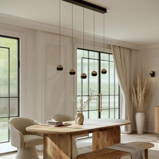 Steinhauer Belluno Pendelleuchte schwarz 5 flammig