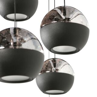 Steinhauer Belluno Pendelleuchte schwarz 5 flammig