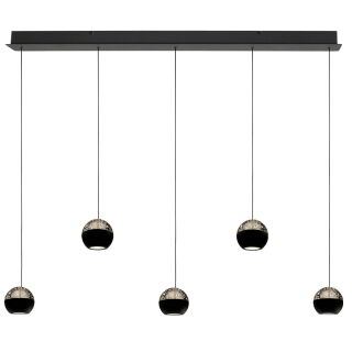 Steinhauer Belluno Pendelleuchte schwarz 5 flammig
