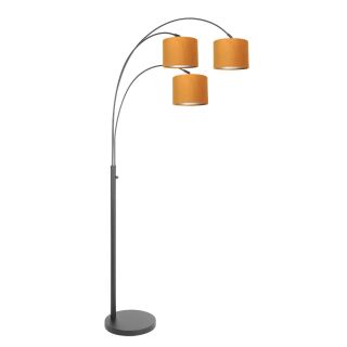 Steinhauer Bogenleuchte Sparkled Light 3-flammig schwarz verschiedene Variationen gold (Velours)