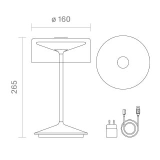 Sigor Numotion 265 schneeweiß Akku Glas Tischleuchte LED