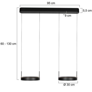 Steinhauer Mykty Pendelleuchte schwarz 2-teilig